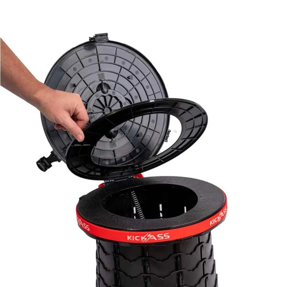 KickAss Large Portable Outdoor Pop Up Stool/Bin with Lid - Image 12